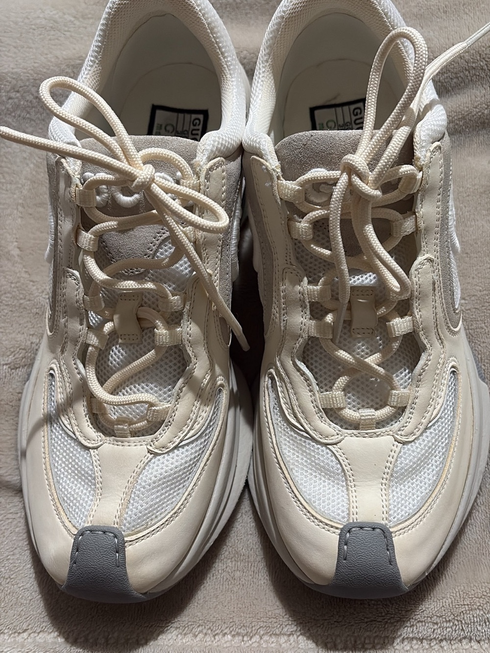 Gucci Cream and White Sneakers